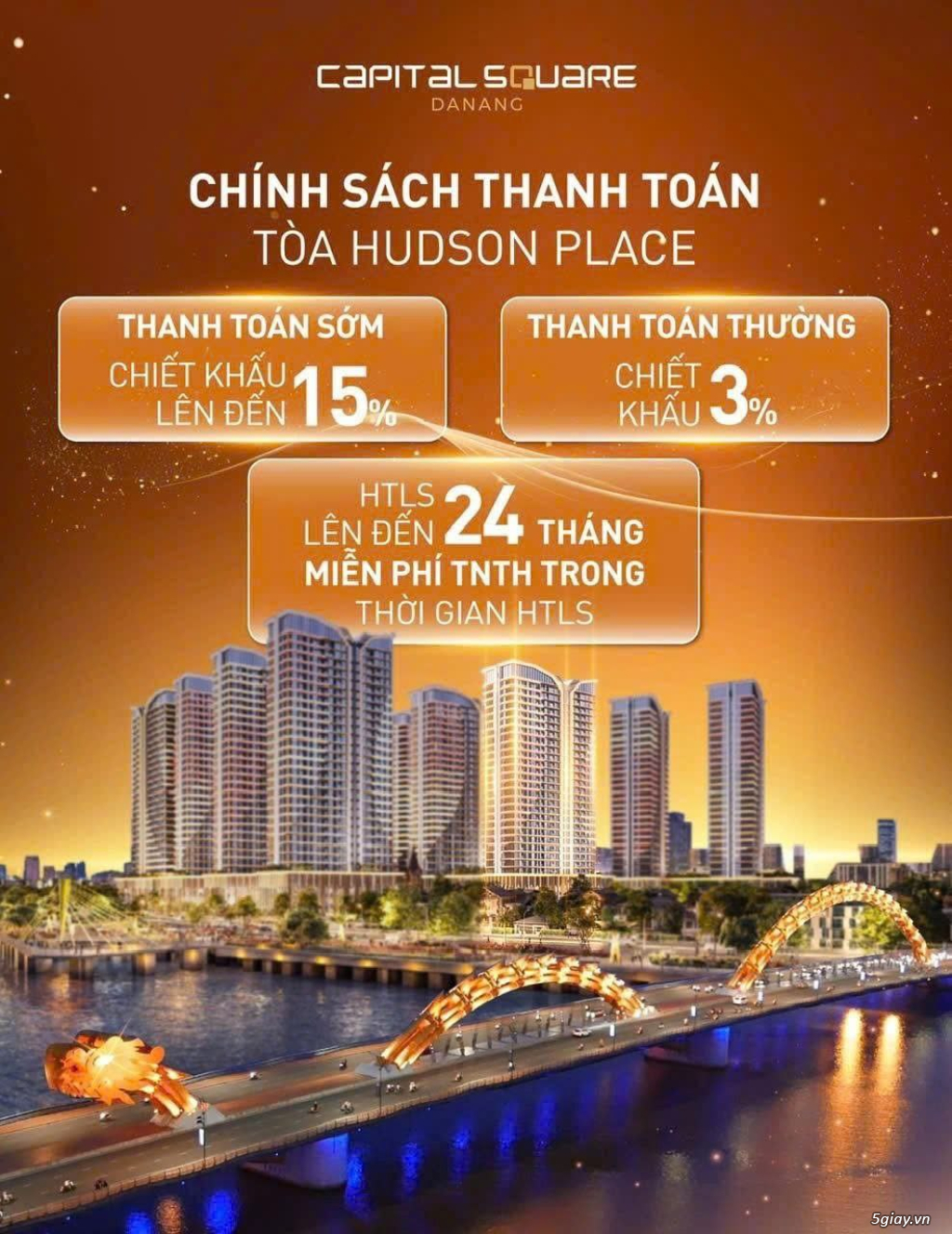 Duy Nhất 1 Suất Ngoại Giao 3tỷ6 1PN Hudson Place Capital Square - 1
