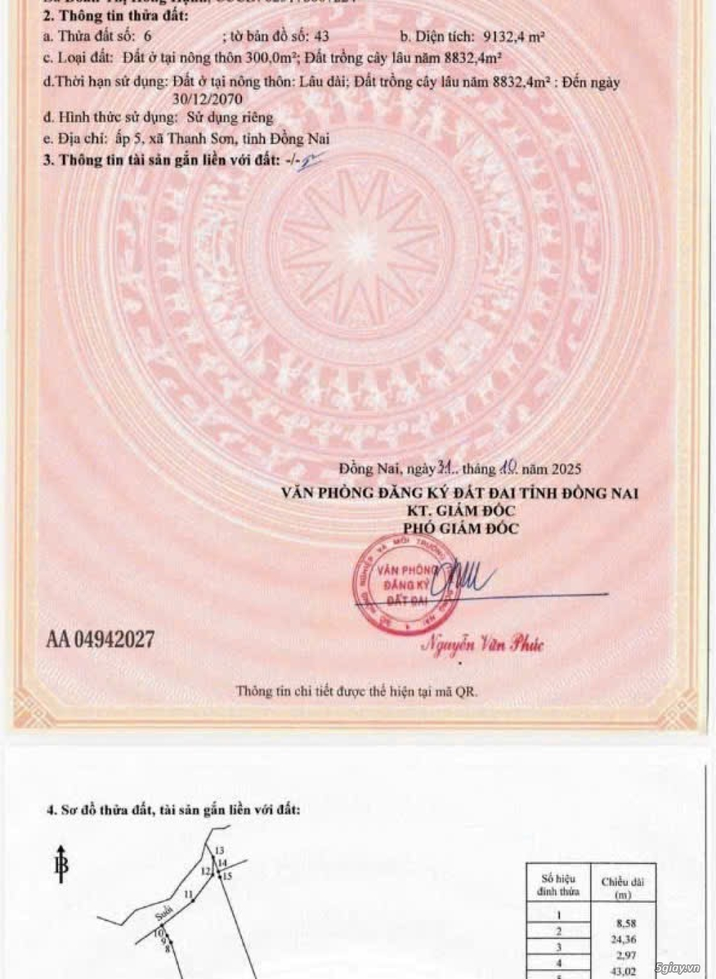 Bán lô đất 9132m2 ĐT 761, Thanh Sơn, Định Quán, Đồng Nai - 4