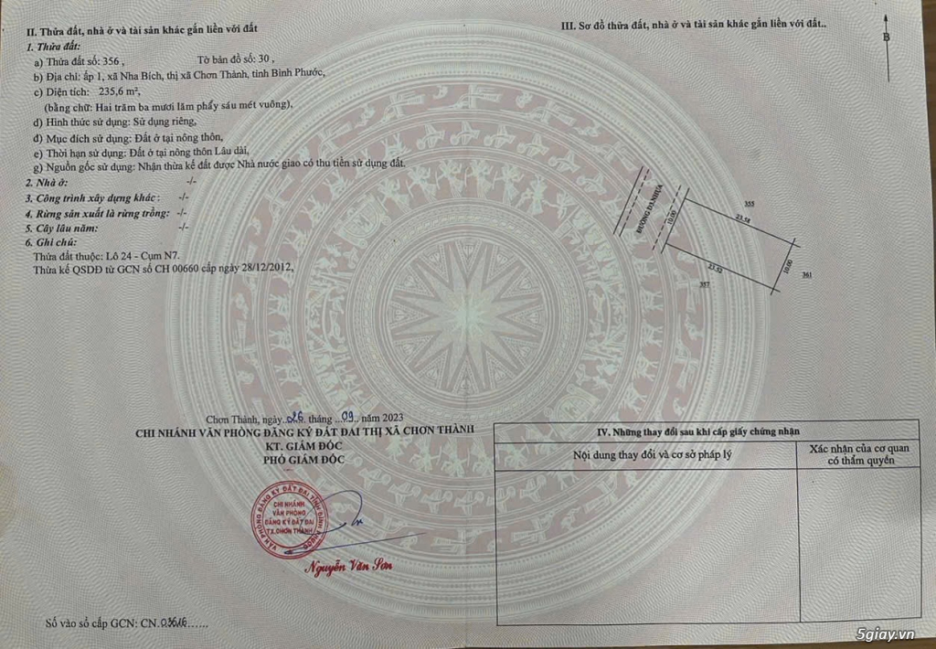 Bán lô đất Khu Tái Định Cư Nha Bích, Chơn Thành, Bình Phước - 1