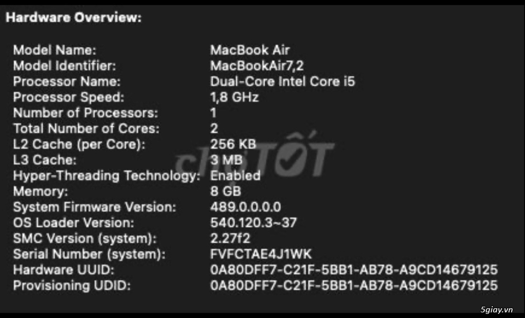 Không có nhu cầu sử dụng nên mình muốn bán lại MacBook Air - 2