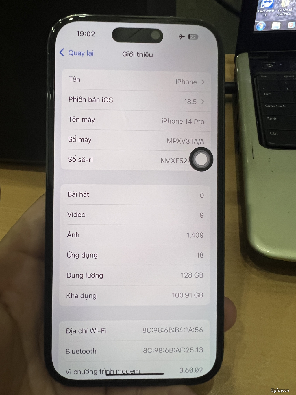 Bán iphone 14 pro 128gb black quốc tế THÁI LAN TA full zin 100% - 1
