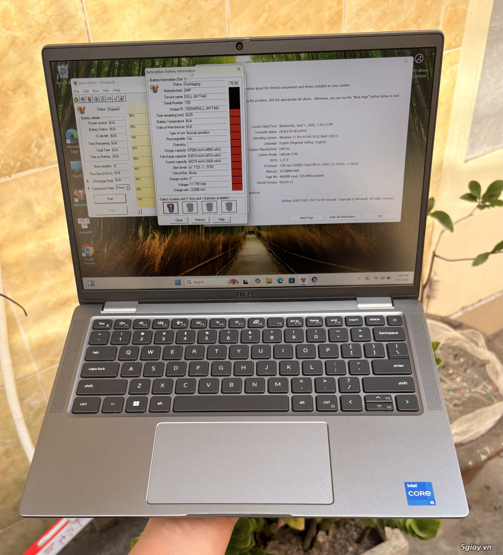 Dell Latitude 7340 i5-1345 Ram 32G SSD 512G vỏ nhôm đẹp keng - 3