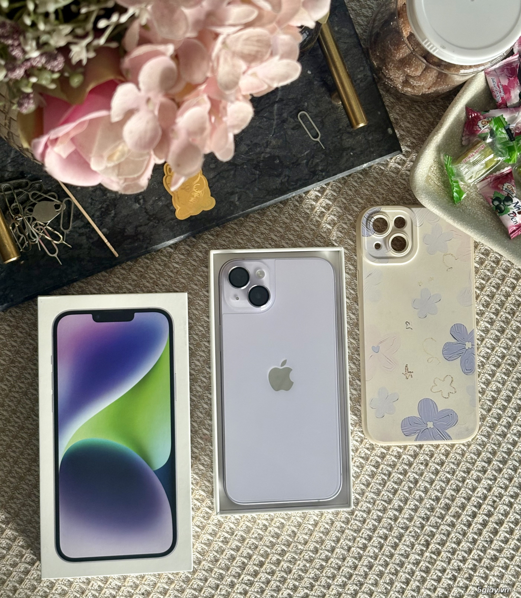 14 Plus 256G Tím ZA/A 99%. Pin 81%. Full box !