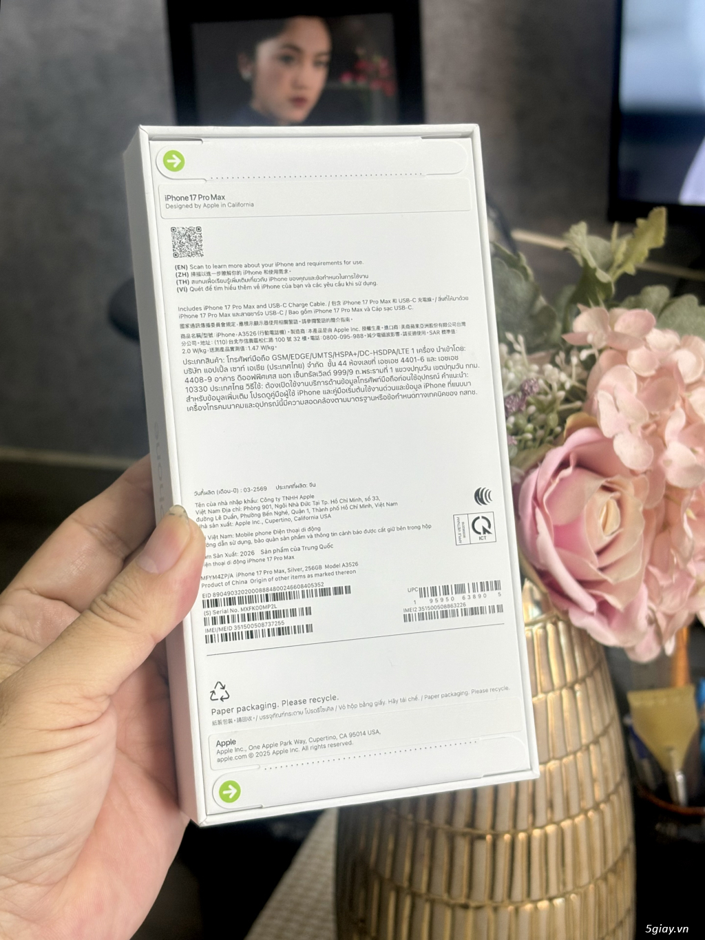 17 Pro max 256G Silver ZP/A Mới 100% New Seal ! - 1